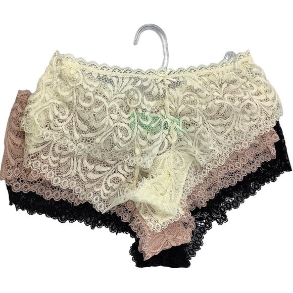 Honey Dew Women's Large Intimates Assorted 3-Pack Lace Hipster Panties G29-13 - Picture 1 of 6